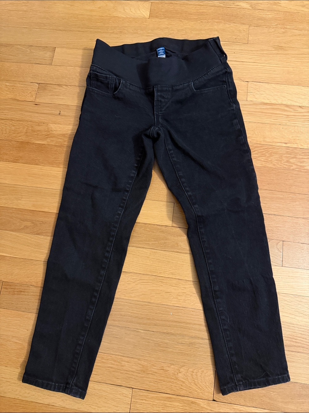Old Navy Black Straight-Leg Jeans with Stretch Waistband 0 Short